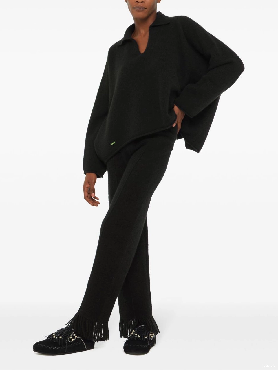 Affordable polo cashmere-blend knitted Women Alanui shirt 0521